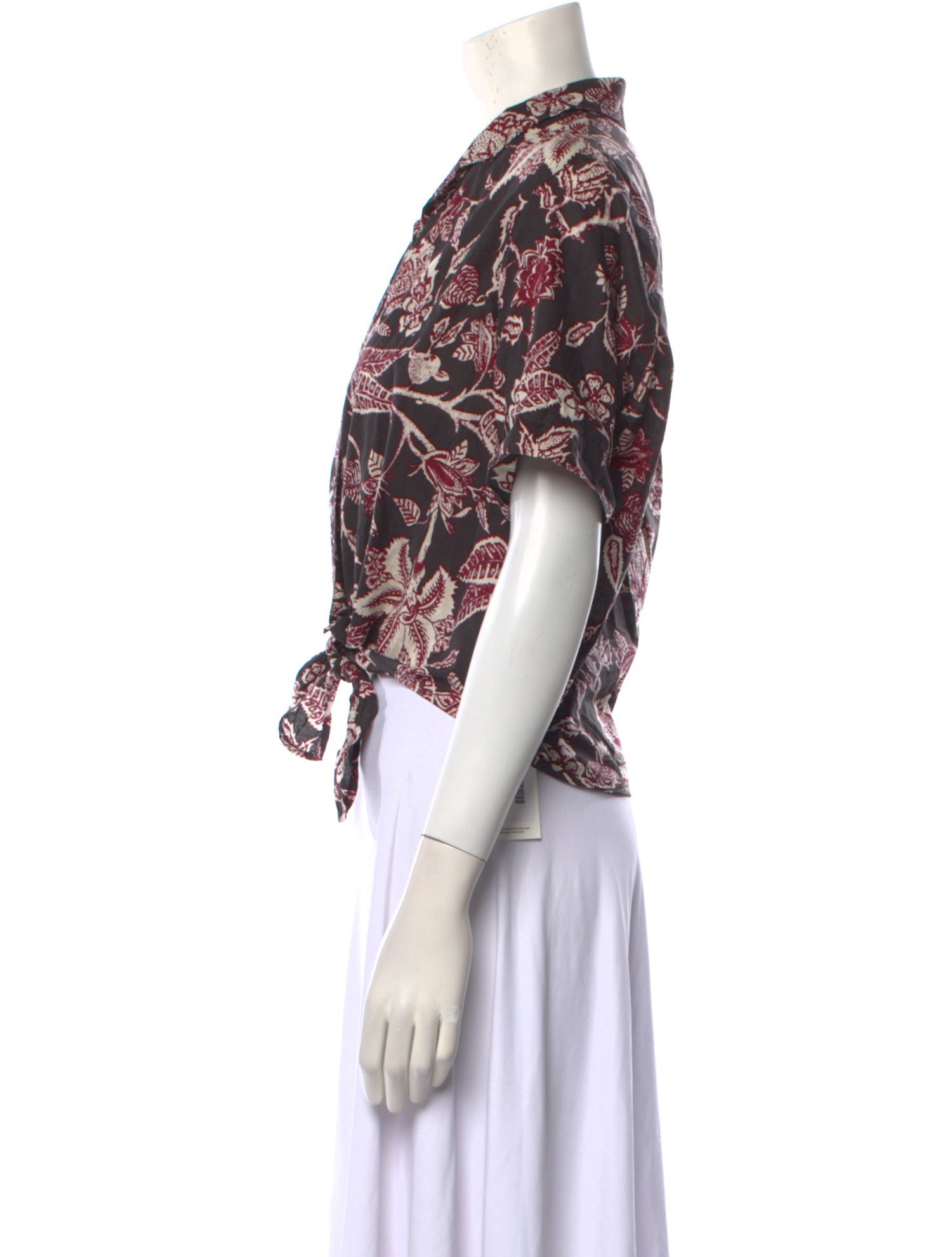 Isabel Marant Floral Print Short Sleeve Crop Top