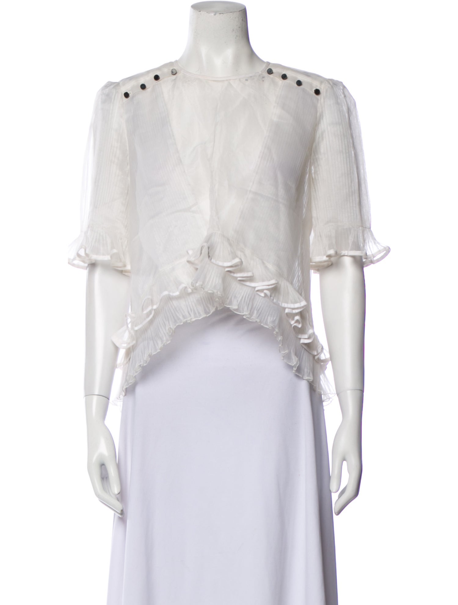 Isabel Marant Crew Neck Short Sleeve Crop Top