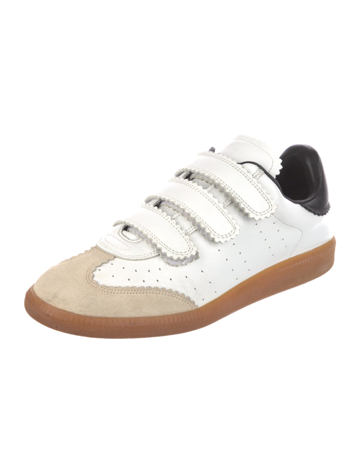 Isabel Marant Leather Colorblock Pattern Sneakers