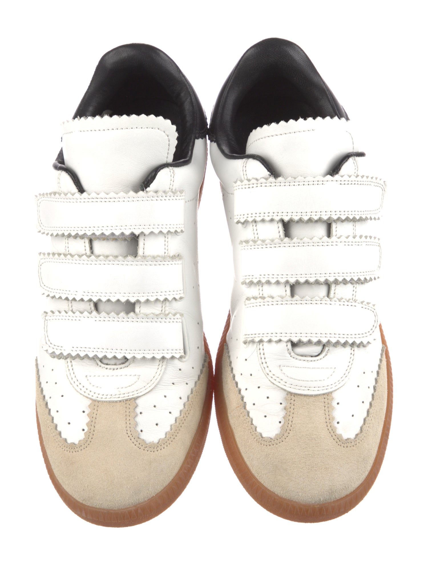 Isabel Marant Leather Colorblock Pattern Sneakers