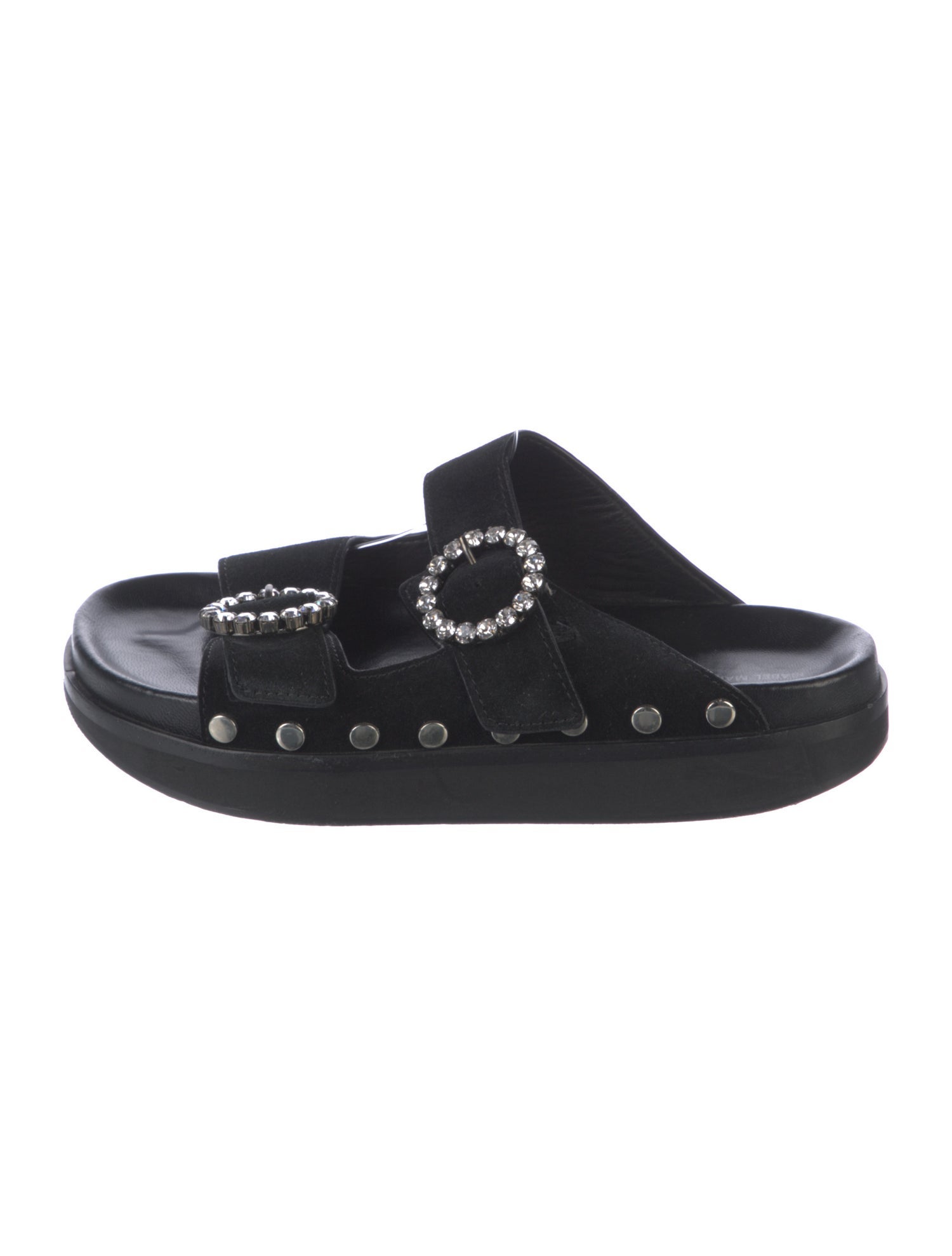 Isabel Marant Suede Crystal Embellishments Slides