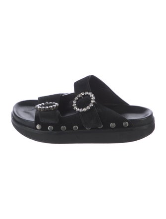 Isabel Marant Suede Crystal Embellishments Slides