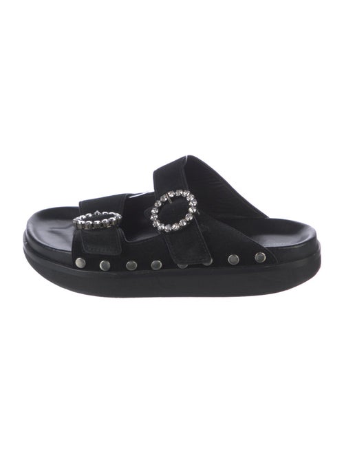 Isabel Marant Suede Crystal Embellishments Slides