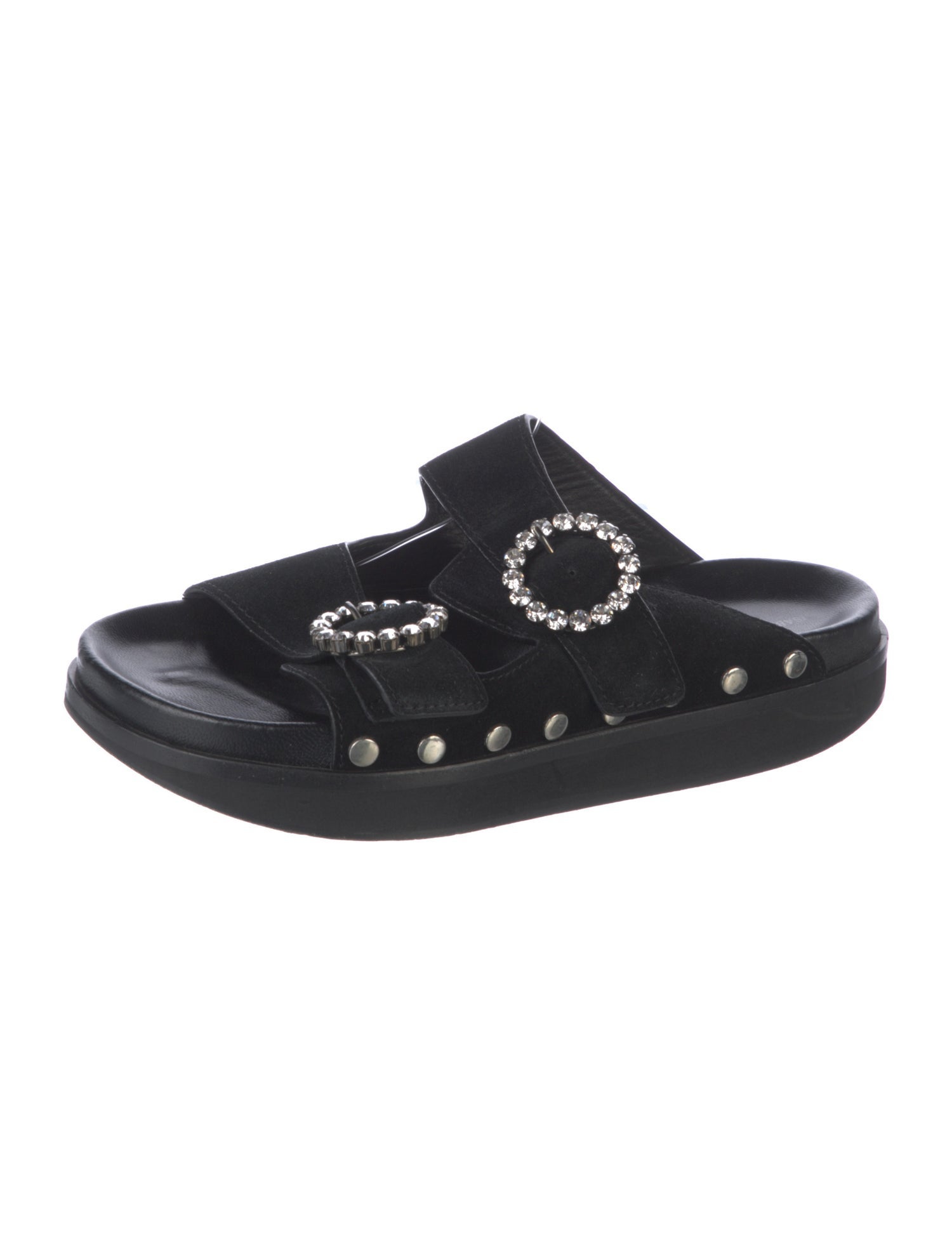 Isabel Marant Suede Crystal Embellishments Slides
