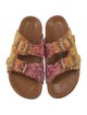 Isabel Marant Raffia Tweed Pattern Slides