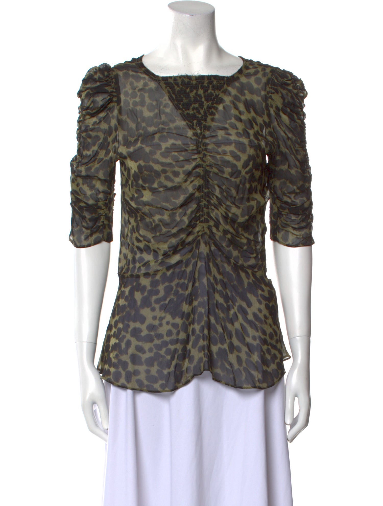 Isabel Marant Animal Print Scoop Neck Top