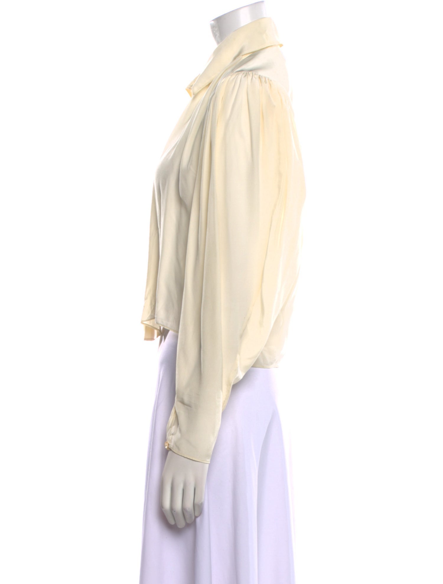 Isabel Marant Silk Long Sleeve Crop Top