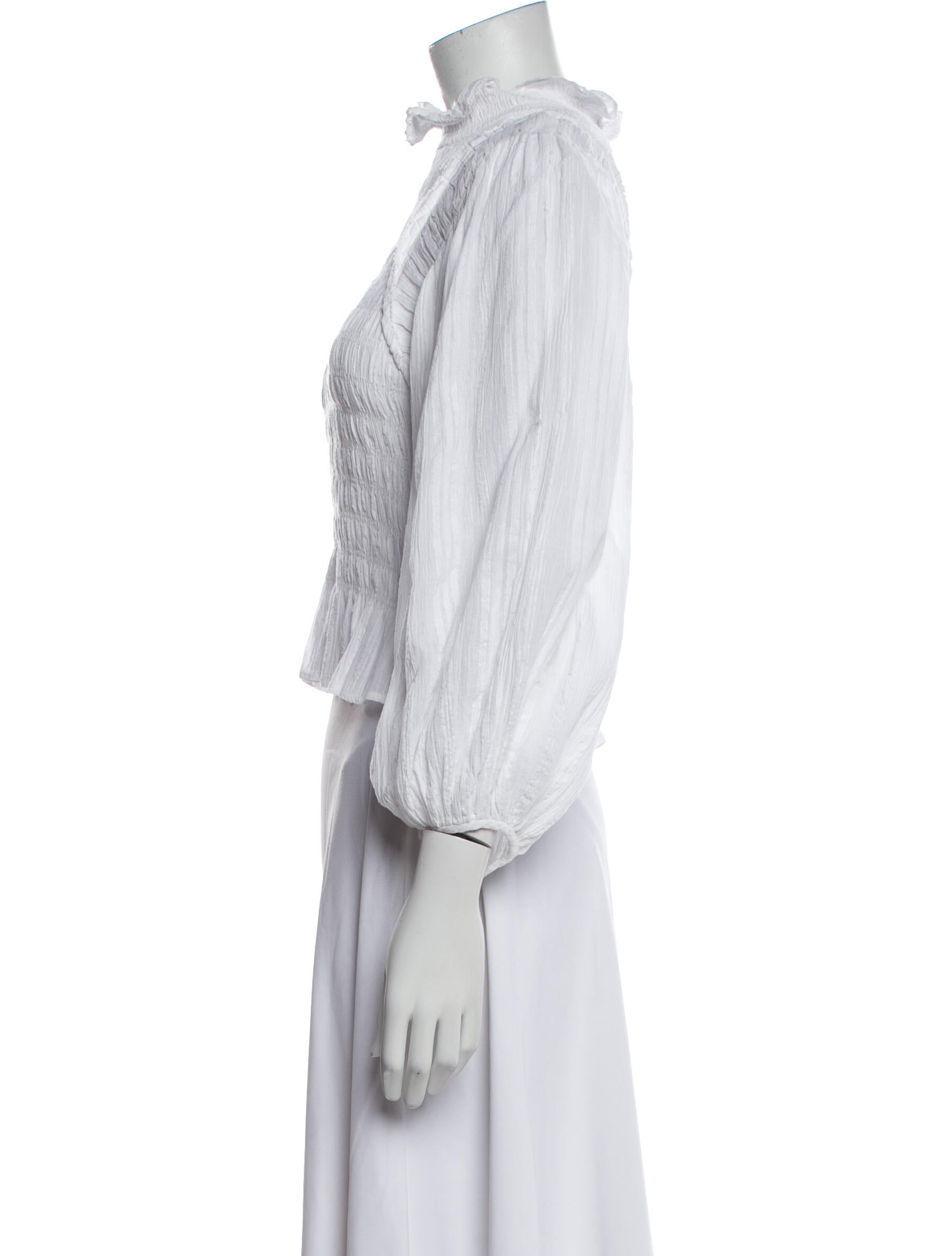 Isabel Marant Mock Neck Three-Quarter Sleeve Crop Top