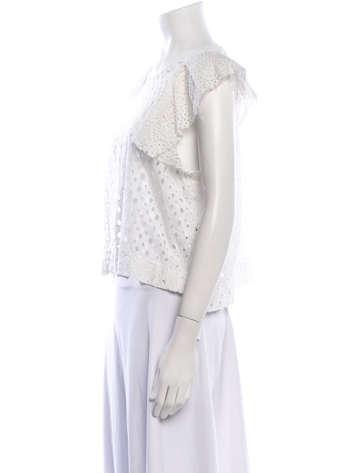 Isabel Marant Bateau Neckline Short Sleeve Crop Top