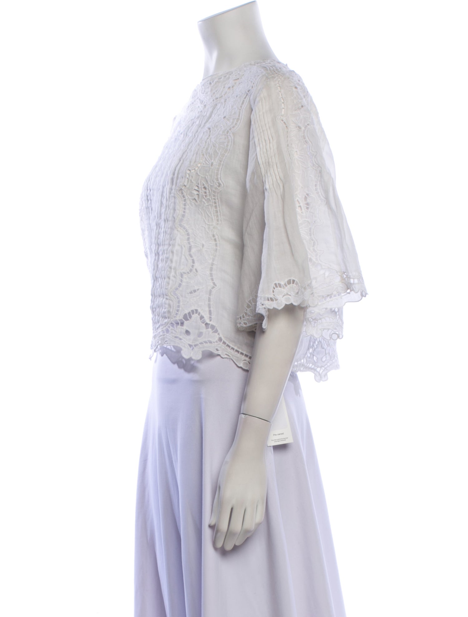 Isabel Marant Bateau Neckline Three-Quarter Sleeve Crop Top