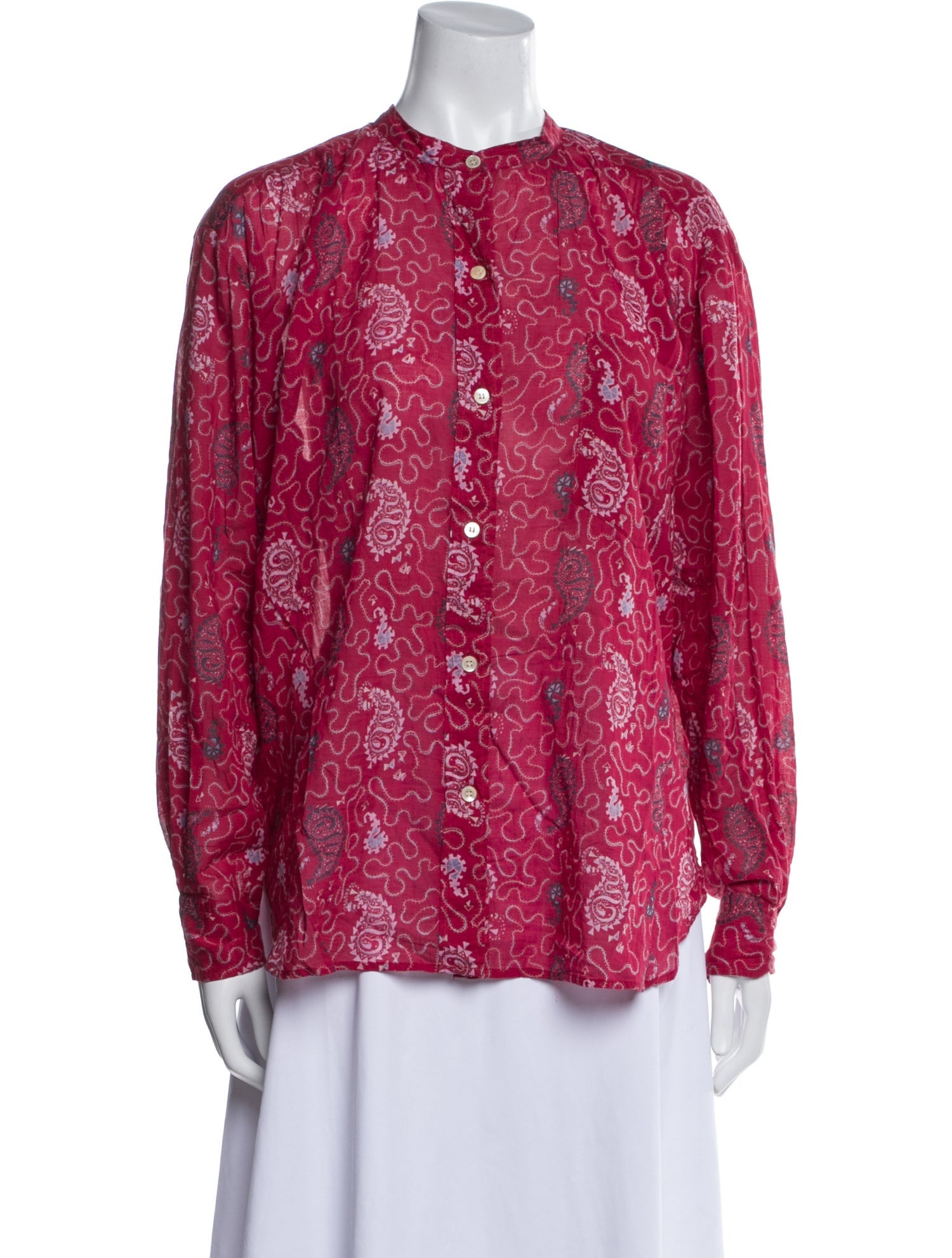 Isabel Marant Paisley Print Mock Neck Blouse