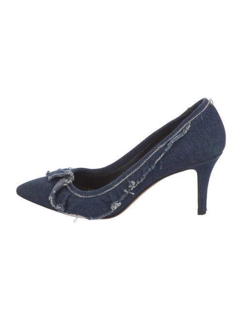 Isabel Marant Denim Raw-Edge Trim Pumps