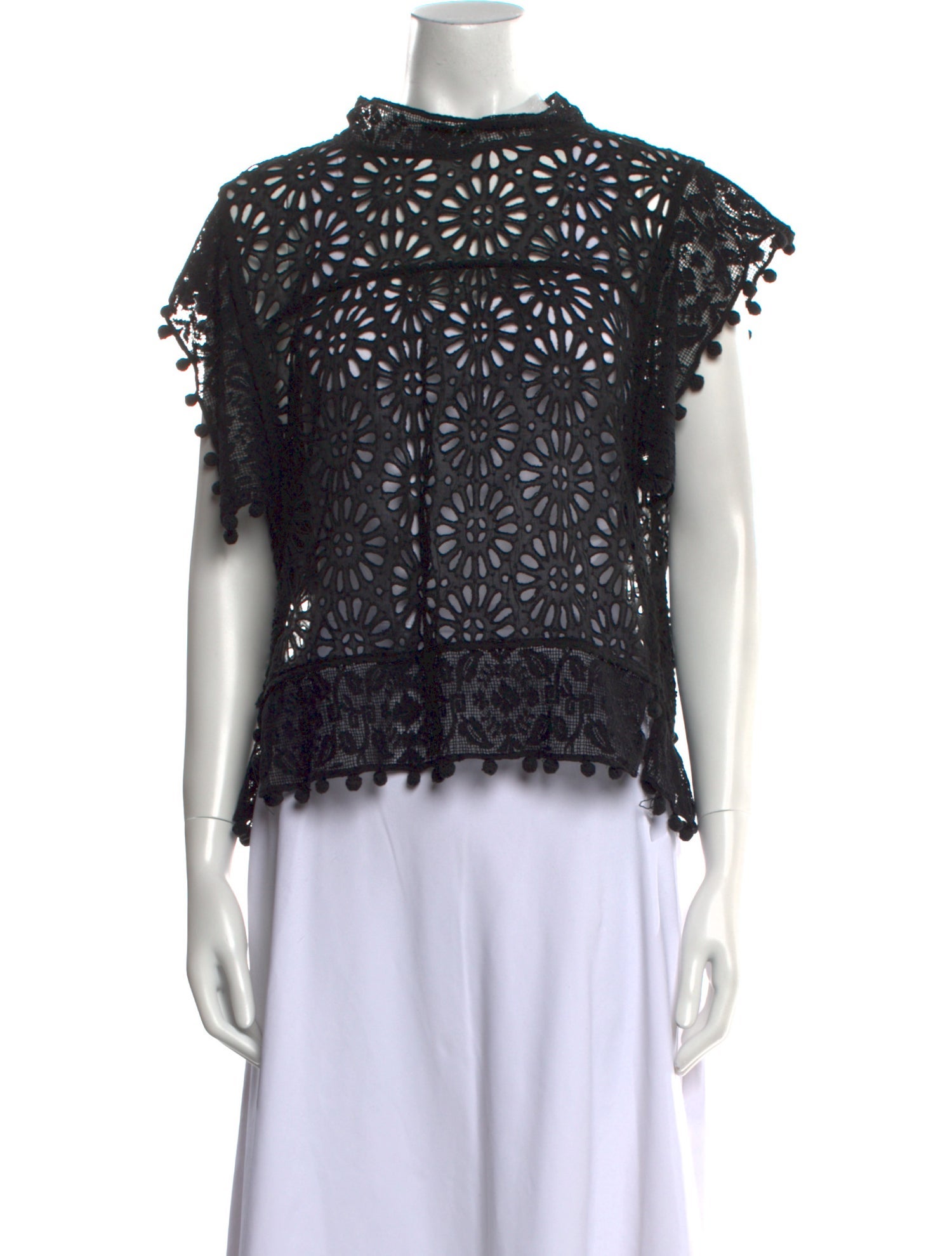 Isabel Marant Mock Neck Short Sleeve Blouse