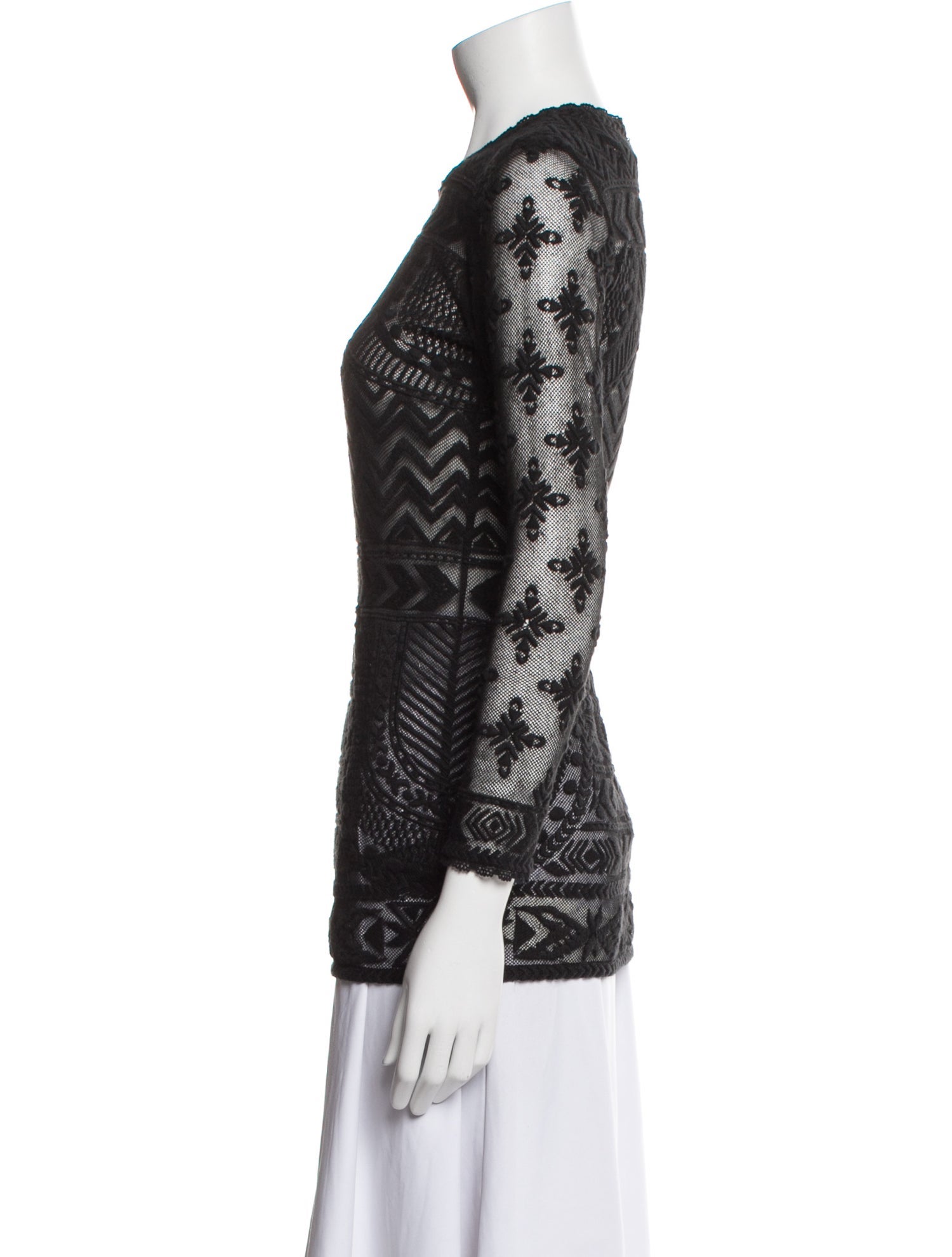 Isabel Marant Lace Pattern Crew Neck Top