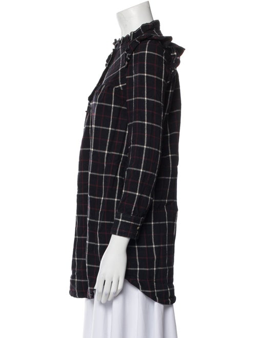 Isabel Marant Plaid Print Ruffle Embellishment Nightgown