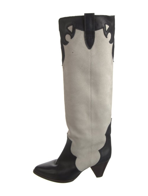 Isabel Marant Suede Colorblock Pattern Boots