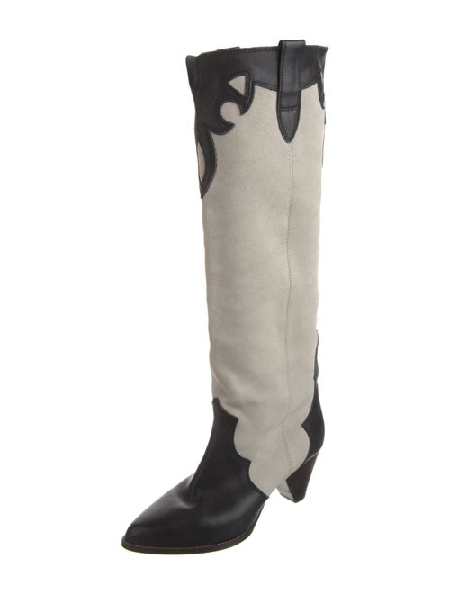 Isabel Marant Suede Colorblock Pattern Boots