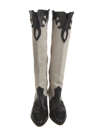 Isabel Marant Suede Colorblock Pattern Boots