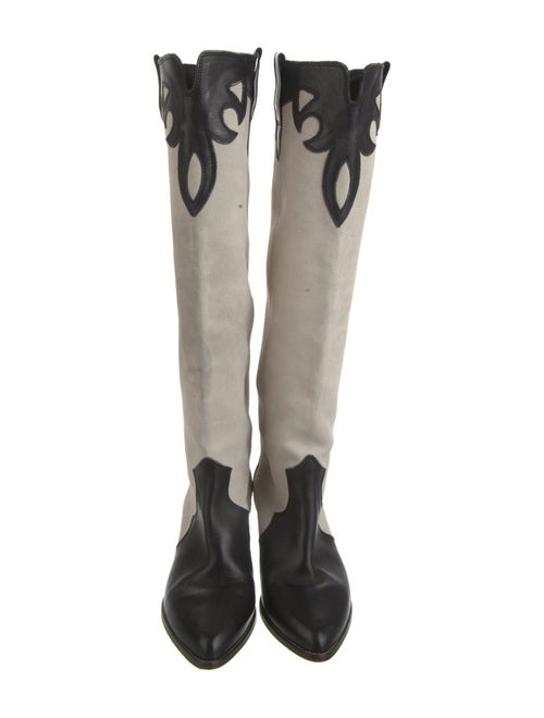 Isabel Marant Suede Colorblock Pattern Boots