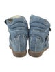Isabel Marant Denim Distressed Accents Wedge Sneakers