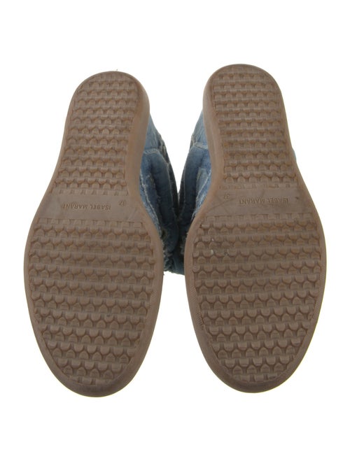 Isabel Marant Denim Distressed Accents Wedge Sneakers