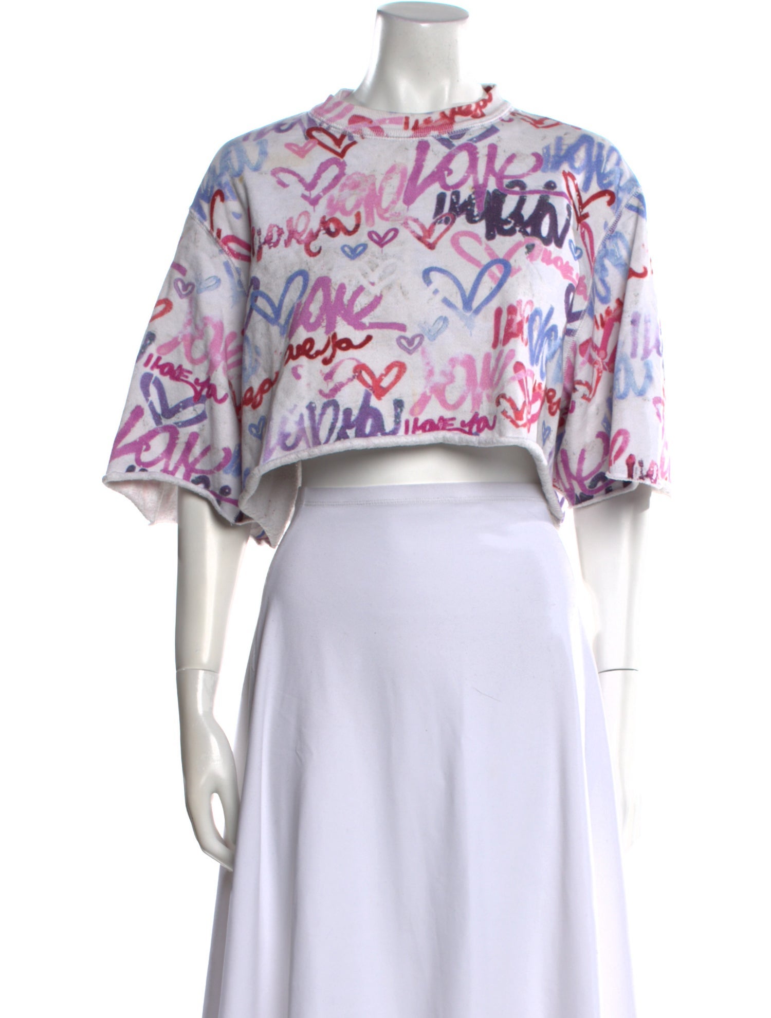 Isabel Marant Floral Print Crew Neck Crop Top