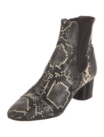 Isabel Marant Embossed Leather Animal Print Chelsea Boots