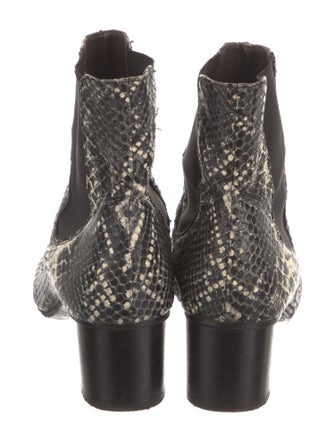 Isabel Marant Embossed Leather Animal Print Chelsea Boots