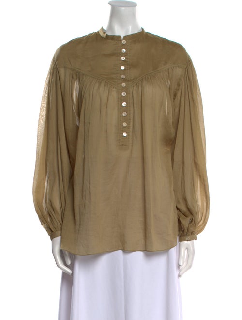 Isabel Marant Mock Neck Long Sleeve Blouse