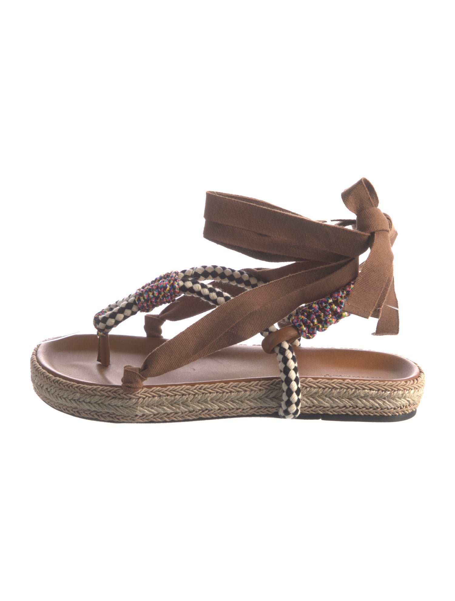 Isabel Marant Jute Plaid Print Espadrilles