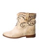 Isabel Marant Leather Crystal Embellishments Combat Boots