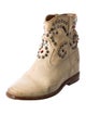 Isabel Marant Leather Crystal Embellishments Combat Boots
