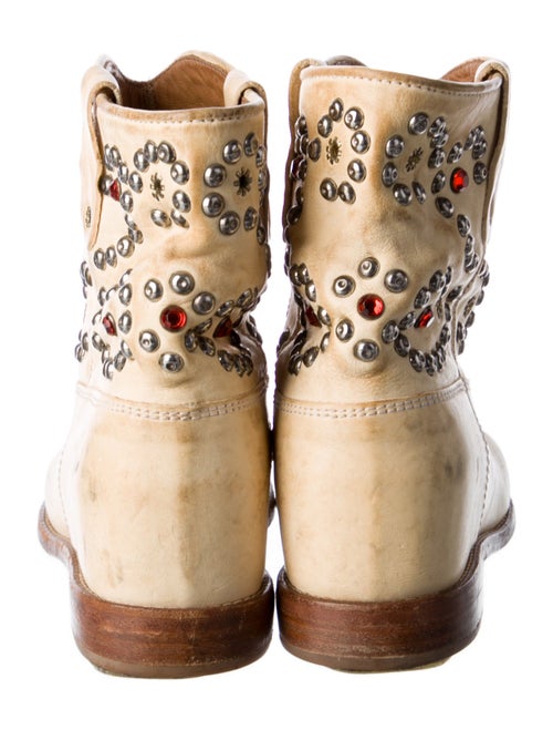 Isabel Marant Leather Crystal Embellishments Combat Boots