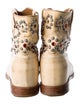 Isabel Marant Leather Crystal Embellishments Combat Boots