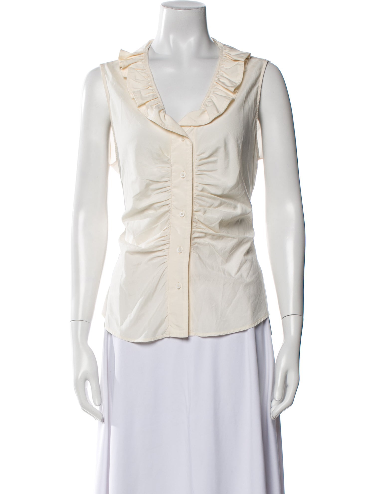 Isabel Marant Silk Cowl Neck Button-Up Top