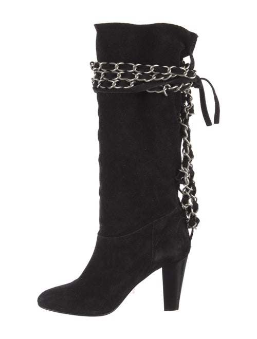Isabel Marant Suede Chain-Link Accents Lace-Up Boots