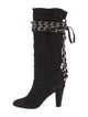 Isabel Marant Suede Chain-Link Accents Lace-Up Boots