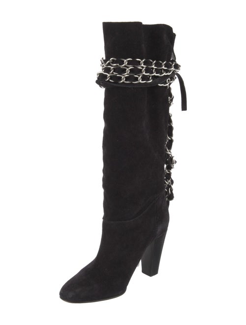 Isabel Marant Suede Chain-Link Accents Lace-Up Boots