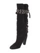 Isabel Marant Suede Chain-Link Accents Lace-Up Boots
