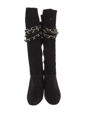 Isabel Marant Suede Chain-Link Accents Lace-Up Boots