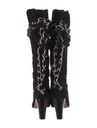 Isabel Marant Suede Chain-Link Accents Lace-Up Boots