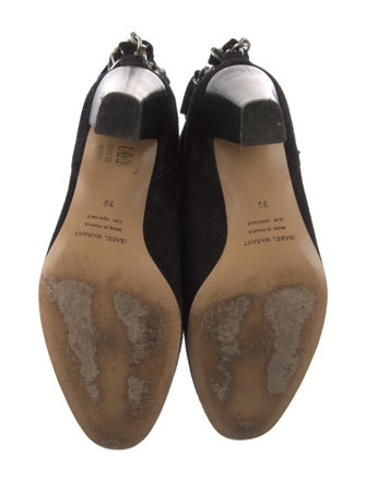 Isabel Marant Suede Chain-Link Accents Lace-Up Boots