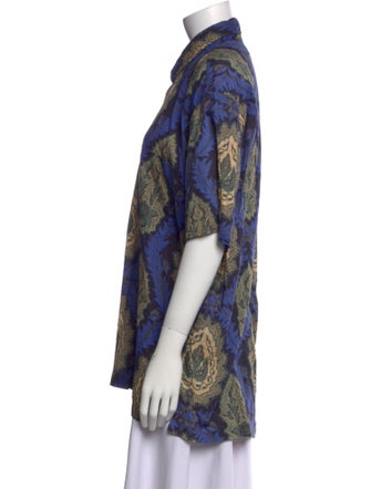Isabel Marant Paisley Print Short Sleeve Button-Up Top