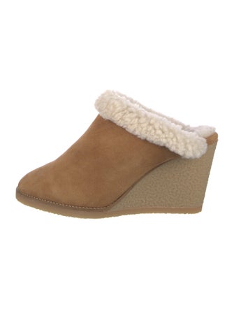 Isabel Marant Suede Fur Trim Mules