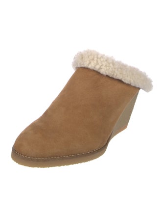 Isabel Marant Suede Fur Trim Mules