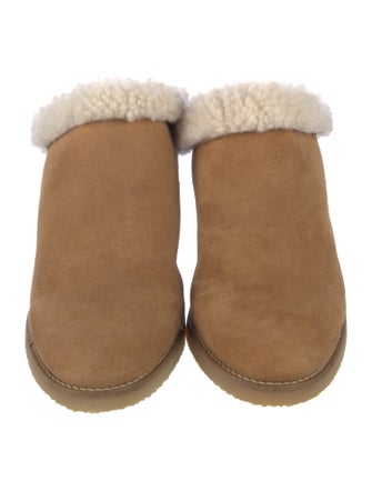 Isabel Marant Suede Fur Trim Mules