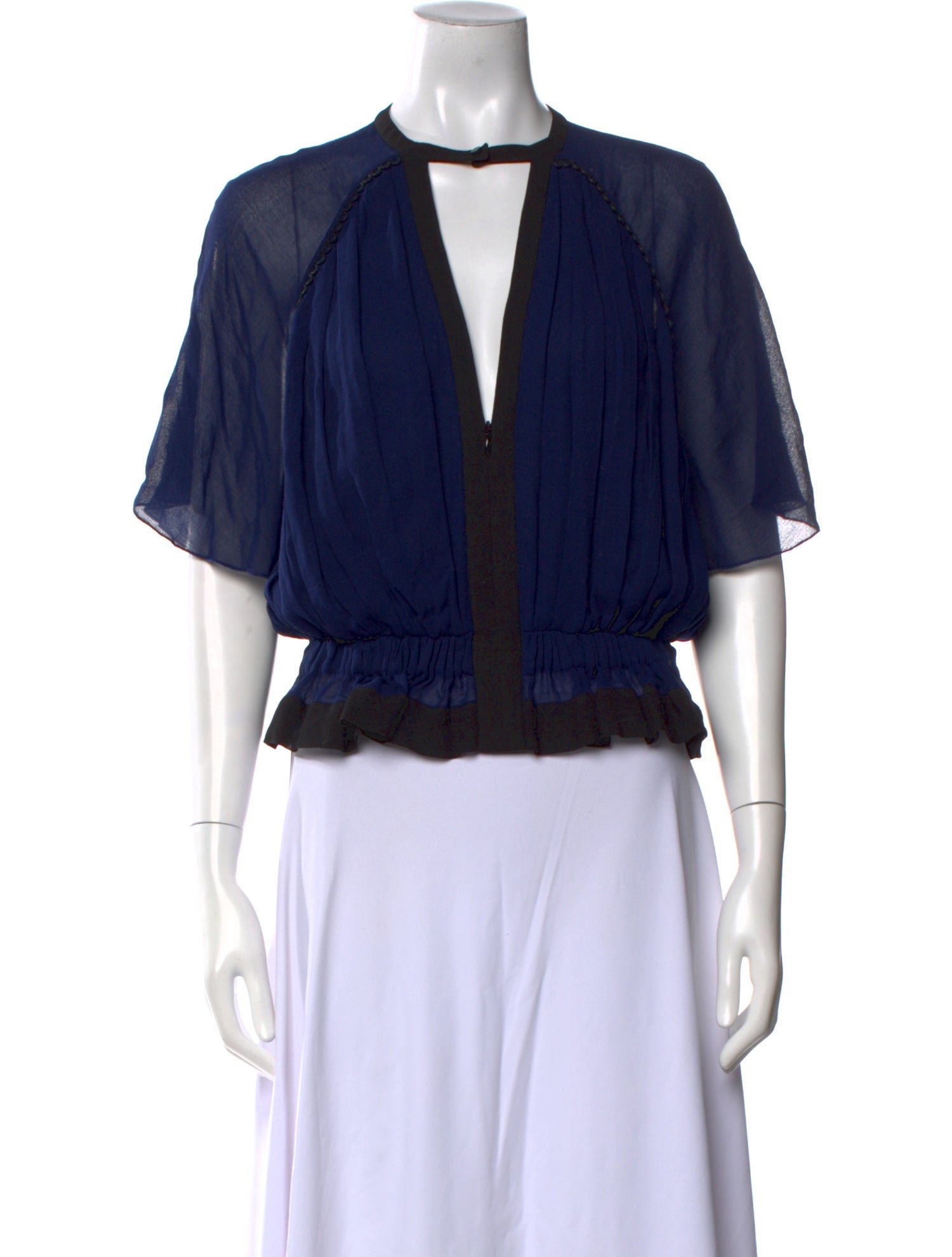 Isabel Marant V-Neck Short Sleeve Crop Top