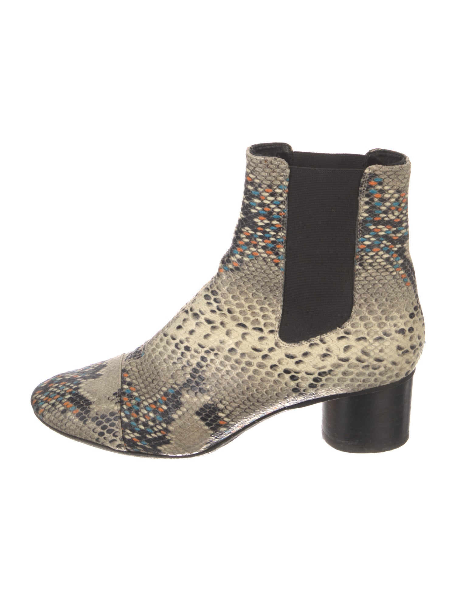 Isabel Marant Leather Animal Print Chelsea Boots