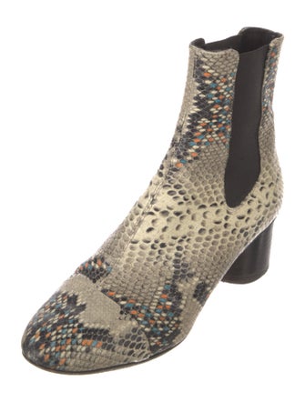 Isabel Marant Leather Animal Print Chelsea Boots