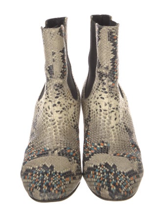 Isabel Marant Leather Animal Print Chelsea Boots